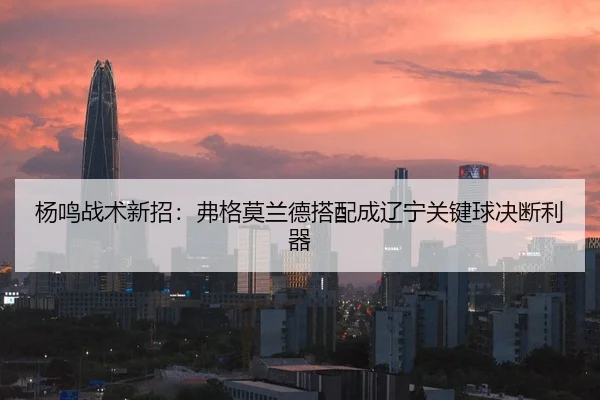 杨鸣战术新招：弗格莫兰德搭配成辽宁关键球决断利器
